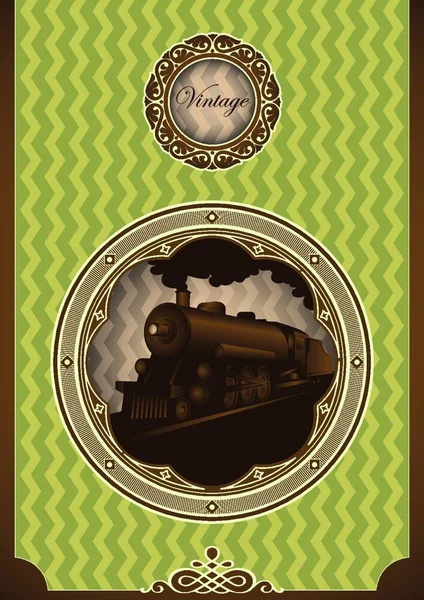Vintage Poster Locomotive — Stock Vector