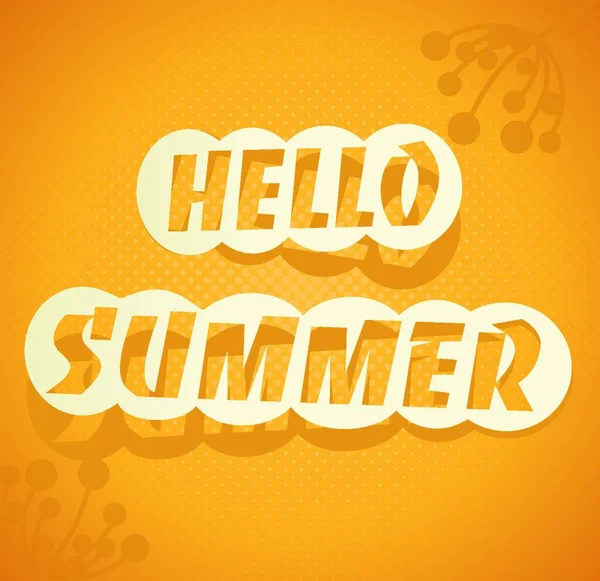 こんにちは夏 ベクトル夏の背景 ハンドレタリング夏タイポグラフィポスター — ストックベクタ