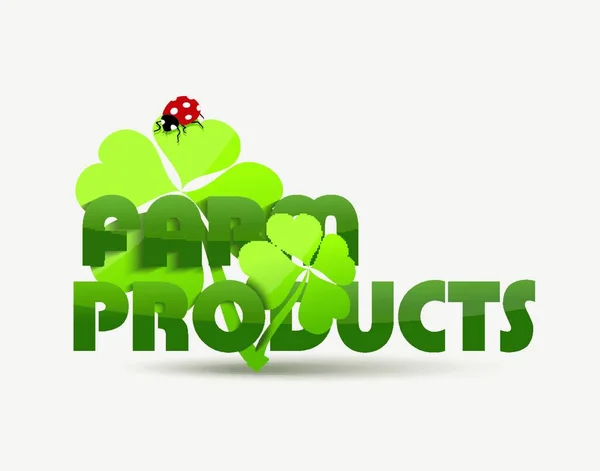 Eco Green Farm Design Natürliche Bio Konzept Ikone — Stockvektor