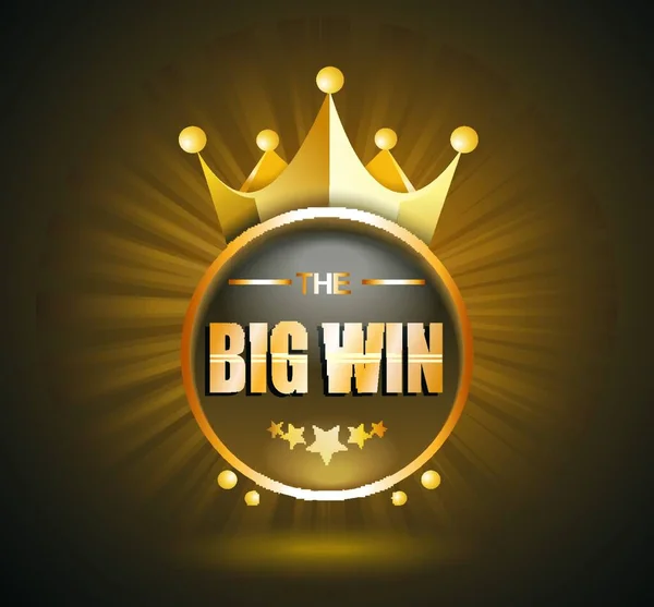 Big Win Sinal Ouro Para Casino Online Poker Roleta Caça —  Vetores de Stock