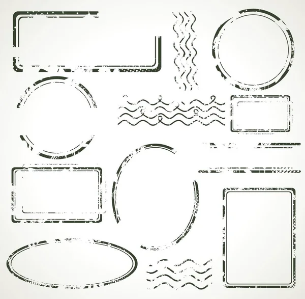 Set Timbre Poștale Mărci Poștale Izolate Fundal Alb Ilustrație Vectorială — Vector de stoc