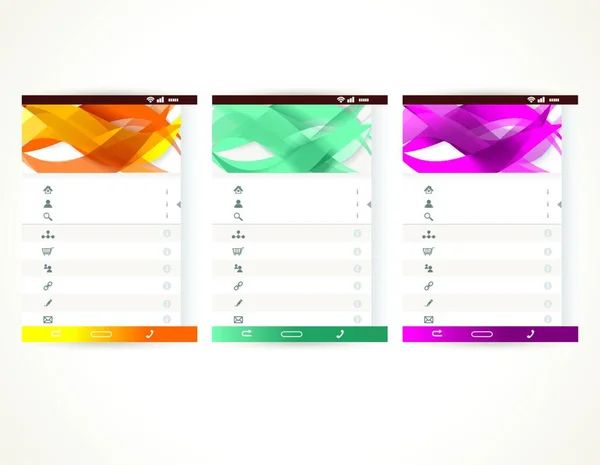 Elemente Der Weboberfläche Menü Mobile Apps Vektorillustration — Stockvektor