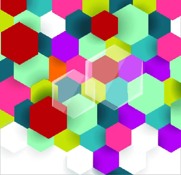 Abstract Technology Communication Design Hexagons Vector Illustration — Stock Vector