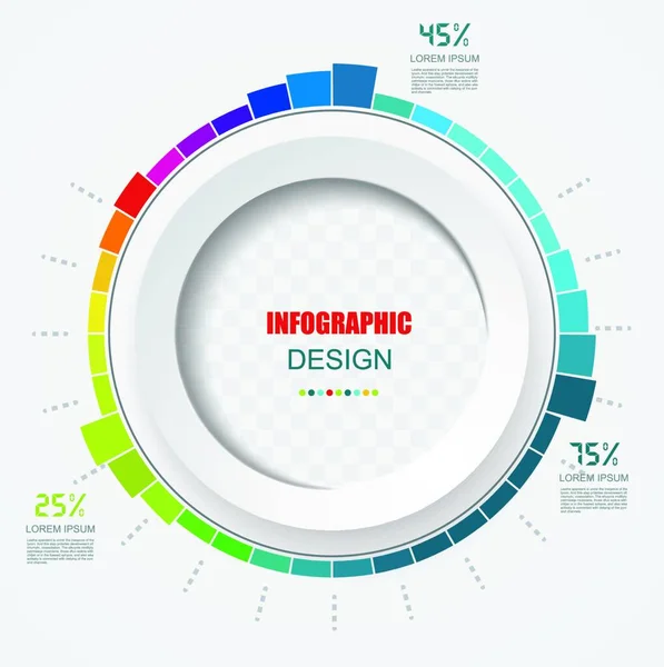 Infographies Abstraites Cercle Papier Avec Modèle Options Peut Être Utilisé — Image vectorielle