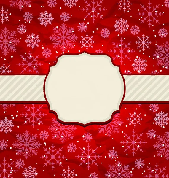 Ілюстрація Різдвяні Старовинні Запрошення Сніжинками Вектор — стоковий вектор
