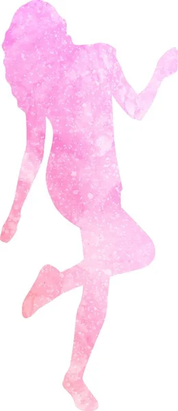 Silhouette Aquarelle Femme — Image vectorielle