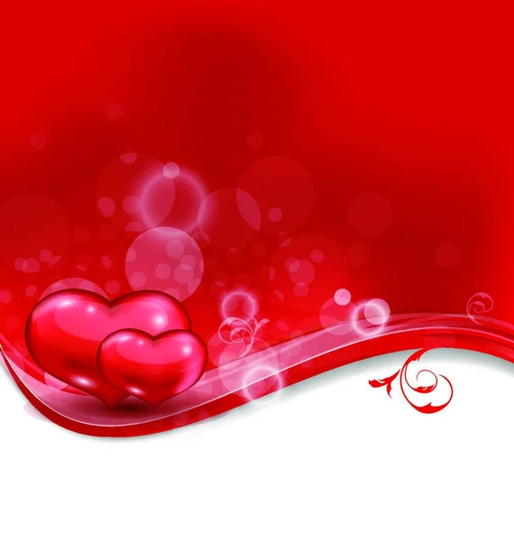 Illustration Valentinstag Florale Karte Mit Schönen Herzen Vektor — Stockvektor