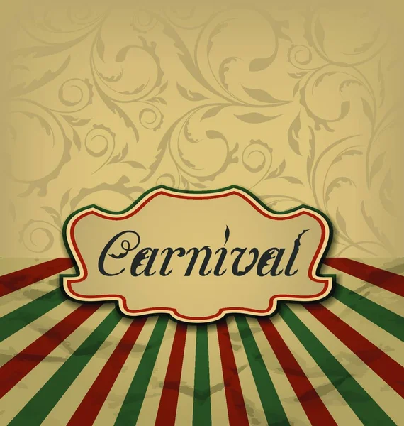 Ilustración Tarjeta Vintage Con Encabezado Publicitario Para Carnaval Vector — Archivo Imágenes Vectoriales