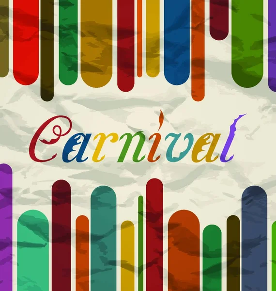 Ilustración Antigua Tarjeta Colores Con Texto Para Festival Carnaval Vector — Vector de stock