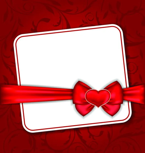 Ilustração Cartão Bonito Para Dia Dos Namorados Com Coração Vermelho —  Vetores de Stock