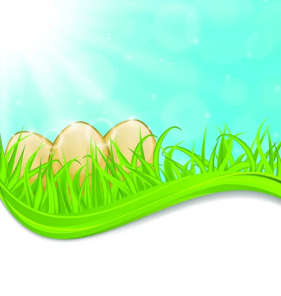 Illustration April Hintergrund Mit Bunten Ostereiern Vektor — Stockvektor