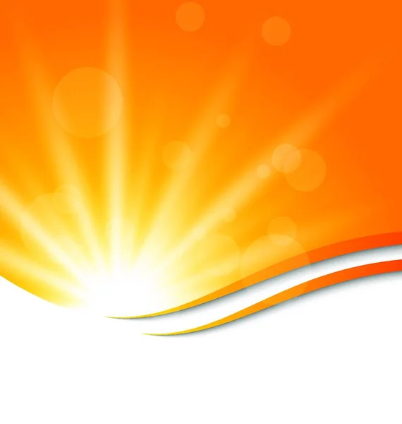 Abstract Oranje Achtergrond Illustratie Vector Met Licht Stralen Van Zon — Wektor stockowy