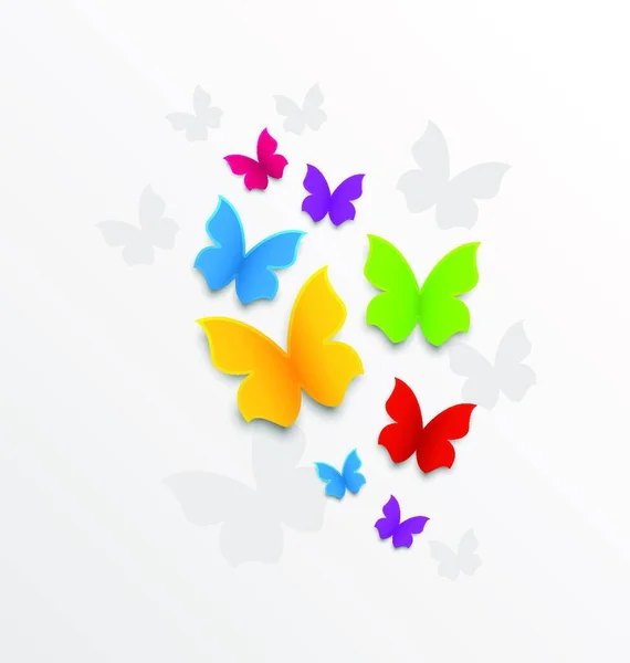 Цветной Фон Радужными Бабочками Вектор — стоковый вектор
