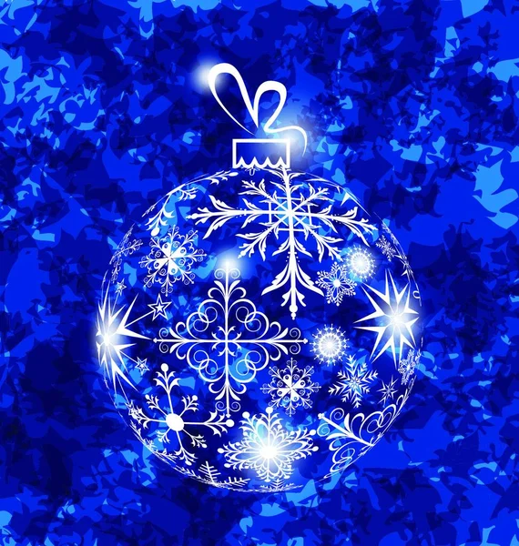 Abbildung Christmas Ball Gemacht Schneeflocken Auf Grunge Hintergrund Vektor — Stockvektor