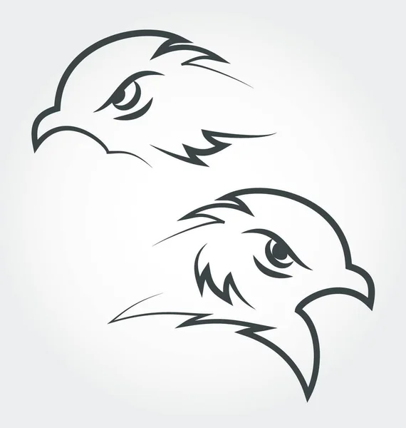 Icono Ilustración Cabezas Águila Estilo Contorno Vector — Vector de stock