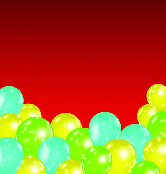 Ilustración Set Globos Colores Para Sus Vacaciones Vector — Vector de stock