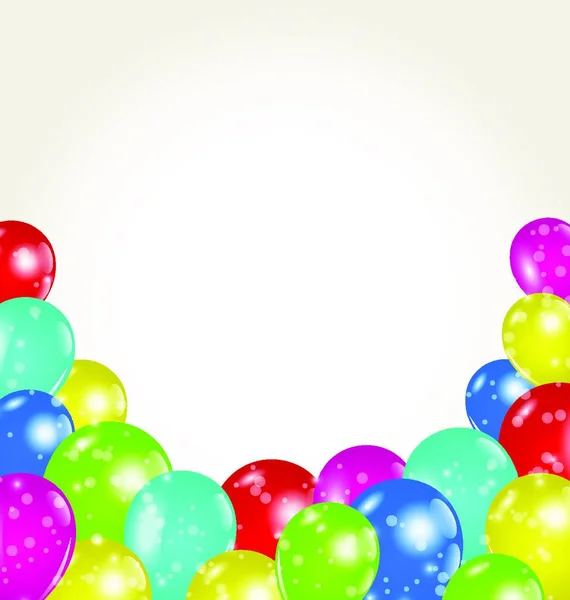 Afbeelding Instellen Kleurrijke Ballonnen Voor Gelukkige Verjaardag Vector — Stockvector