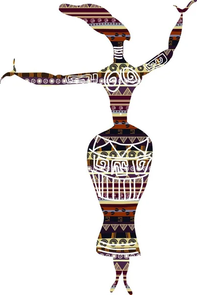 Femme Dansante Dans Style Ethnique — Image vectorielle