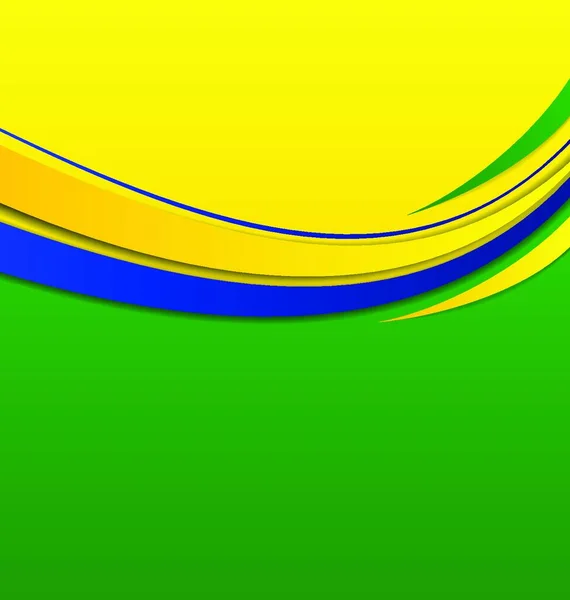 Illustrazione Astratto Sfondo Ondulato Colori Brasiliani Vettore — Vettoriale Stock