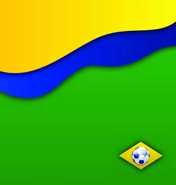 図は抽象的な波状の背景ブラジル国旗コンセプト ベクトル — ストックベクタ