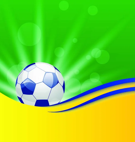 Illustration Football Card Brazil Flag Colors Vector — Stock Vector