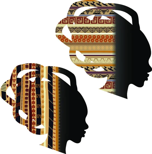 Silhouette Tête Une Femme Africaine — Image vectorielle