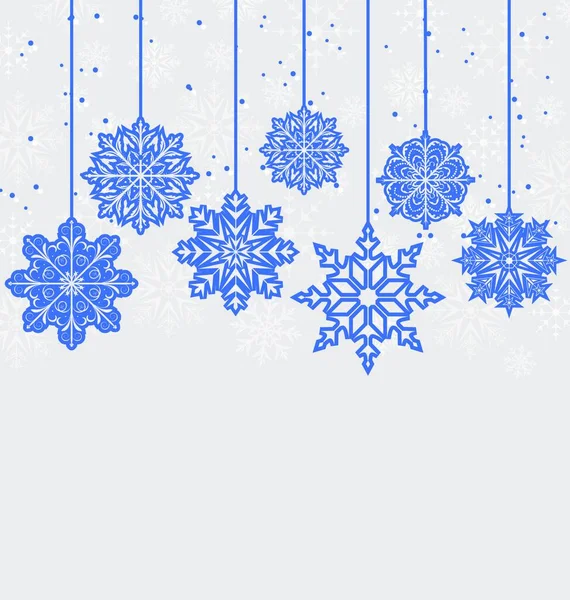 Ilustrace Vánoční Přání Variací Sněhových Vloček Vektor — Stockový vektor