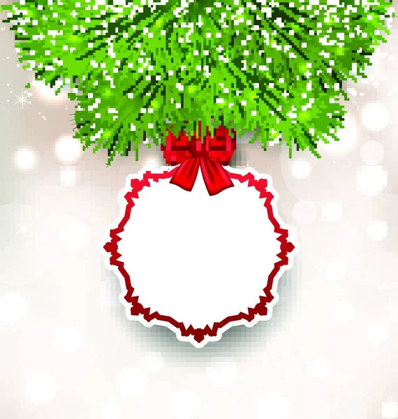 Illustration Fond Lumineux Avec Carte Noël Vecteur — Image vectorielle