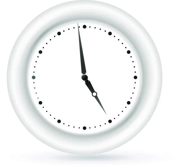 白い背景の灰色の壁の時計 — ストックベクタ