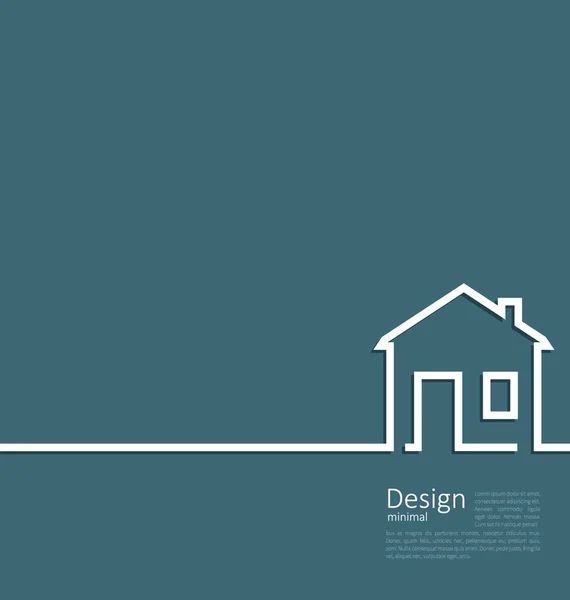 Logo Maison Modèle Web Dans Style Plat Minimum Ligne Nettoyage — Image vectorielle