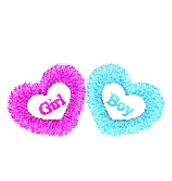 Ilustración Rosa Azul Baby Shower Revelar Género Baby Shower Vector — Vector de stock