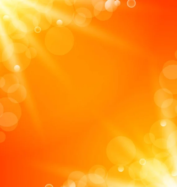 Abbildung Abstrakt Orange Hellen Hintergrund Mit Sonnenstrahlen Vektor — Stockvektor