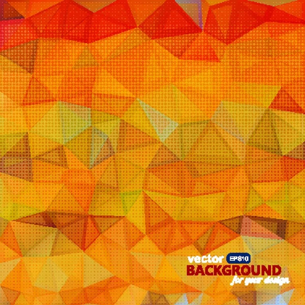 Absztrakt Élénk Narancssárga Háttér Háromszögekkel Vektorillusztráció — Stock Vector