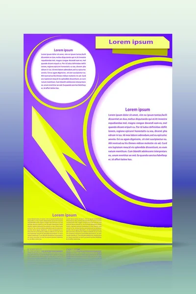 Abstrakt Blå Bakgrund Med Banner Gula Och Lila Geometriska Element — Stock vektor