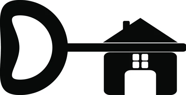 ビルダーは 白い背景で隔離の家の鍵のロゴ ベクトル イラスト — ストックベクタ