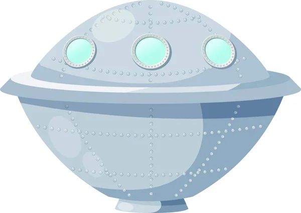 Φανταστικό Διαστημόπλοιο Ufo Λευκό Φόντο Εικονογράφηση Διανύσματος Γελοιογραφία — Διανυσματικό Αρχείο