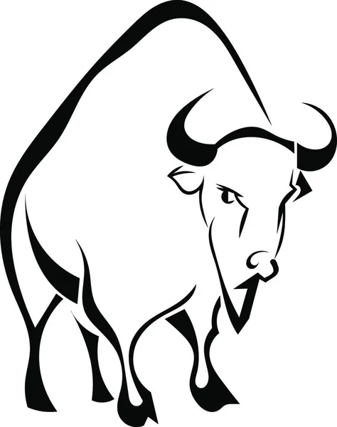 Buffalo Isolado Fundo Branco Ilustração Vetorial — Vetor de Stock