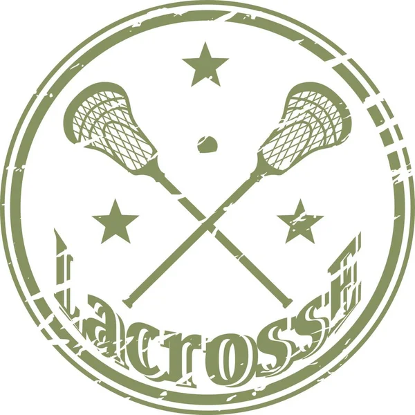 Crossed lacrosse stick and ball. Vector illustration — Stock Vector