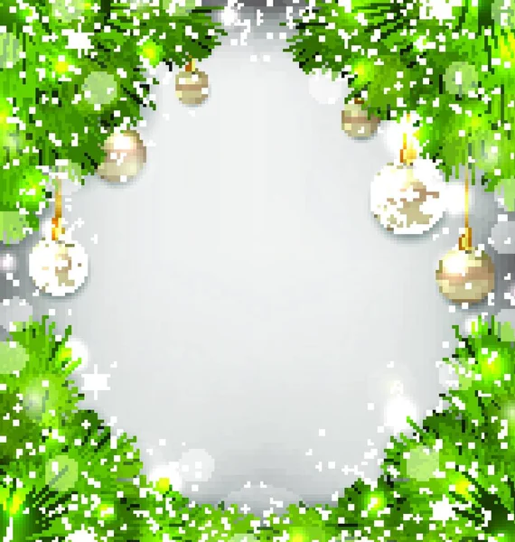 Illustration Christmas Winter Background Glass Balls Vector — Stock Vector
