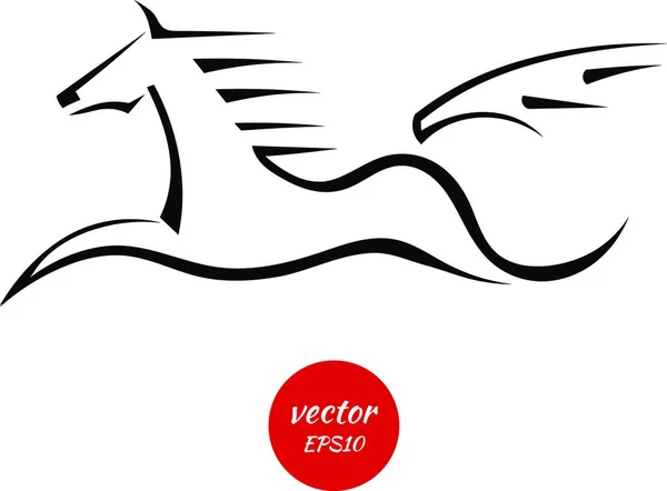 Siluety Koně Skákajícího Izolovaně Bílém Pozadí Vektorová Ilustrace — Stockový vektor