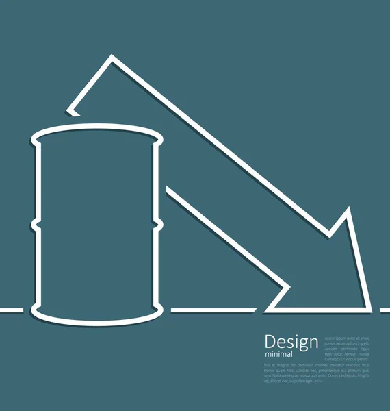 Seta Ilustração Indicando Tendência Caindo Óleo Custo Rolo Barril Logotipo —  Vetores de Stock