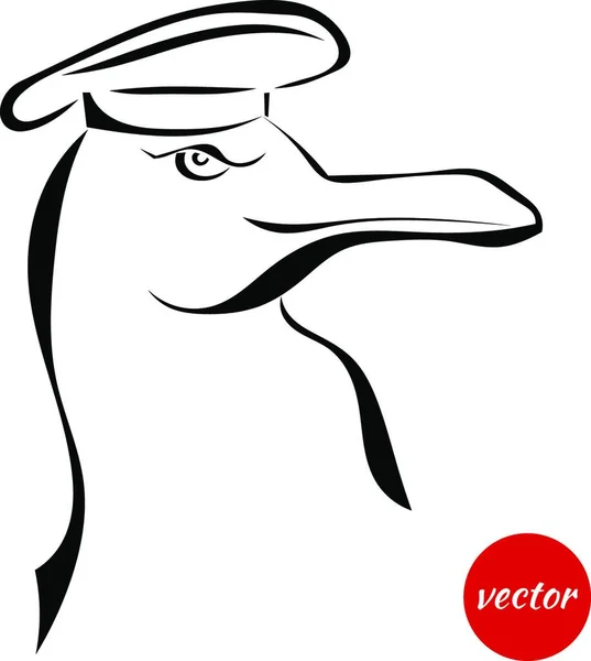 Sketch Sirály Kalap Elszigetelt Fehér Háttérrel Vektorillusztráció — Stock Vector
