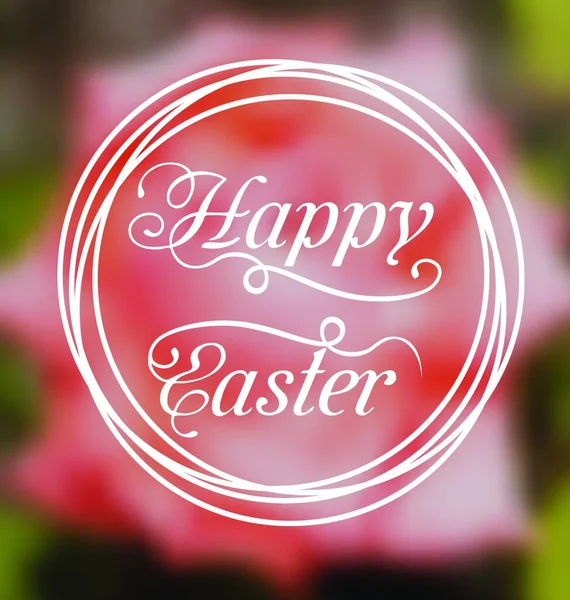 Illustration Happy Easter Calligraphic Headline Blurred Background Vector — Stock Vector