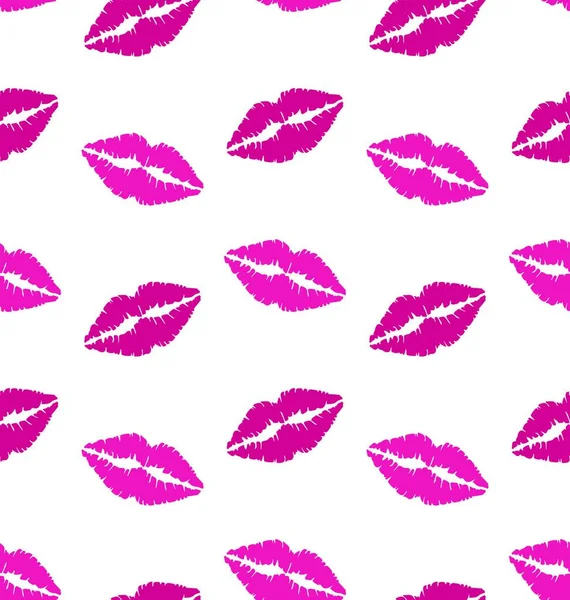 Illustration Seamless Texture Traces Kisses Pink Romantic Pattern Vector – Stock-vektor