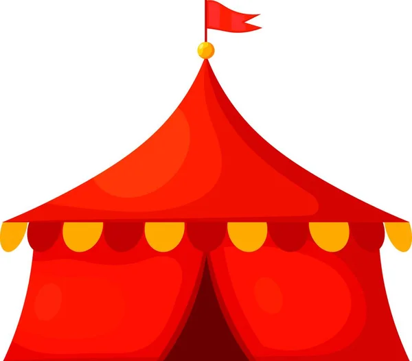 Cartoon Circus Tent Vlakke Stijl Vectorillustratie — Stockvector