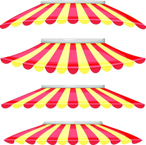 Roter Und Gelber Streifen Shop Vector Illustration — Stockvektor