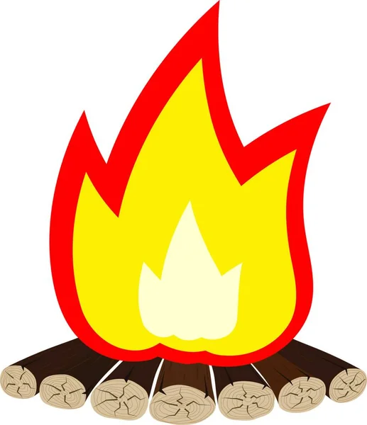 Turistický Znak Ilustrace Karikatura Oheň Není Bílá Izolovat Oheň Turistický — Stockový vektor