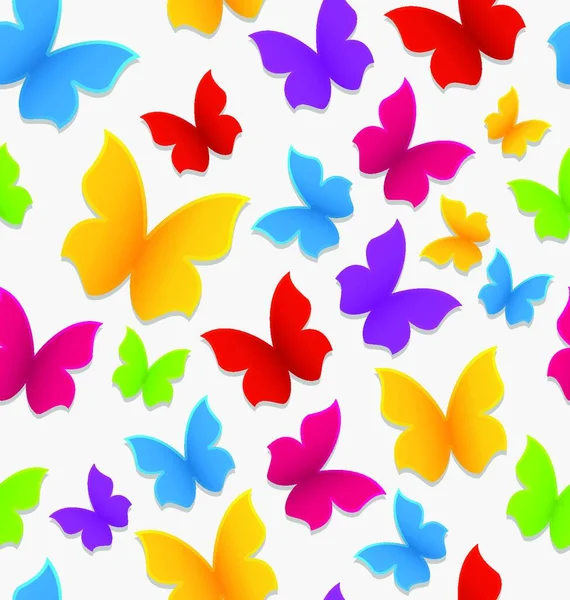 Illustration Motif Sans Couture Avec Papillons Colorés Toile Fond Répétition — Image vectorielle