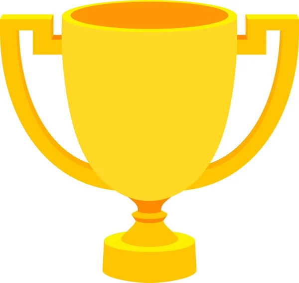 Простий Плоский Золотий Кубок Переможець Двома Ручками Білому Тлі Векторна — стоковий вектор