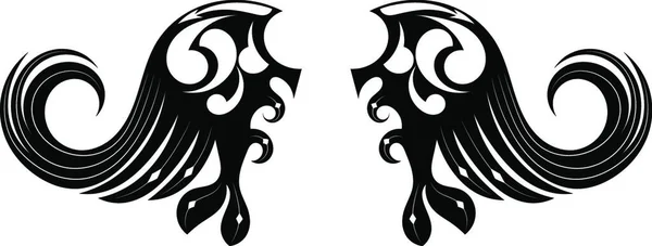 Grafický Design Kmenová Tetovací Křídla — Stockový vektor